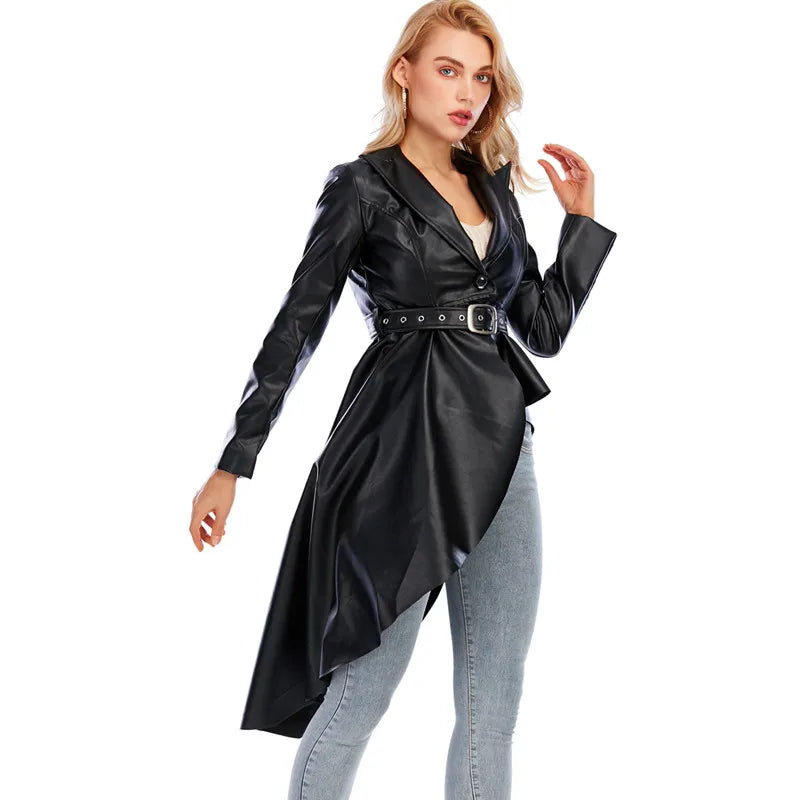 Faux Leather Motorcycle Jacket for Women, Female Coat, Moto Biker, Purple, Black,  Autumn, Spring, Fashion