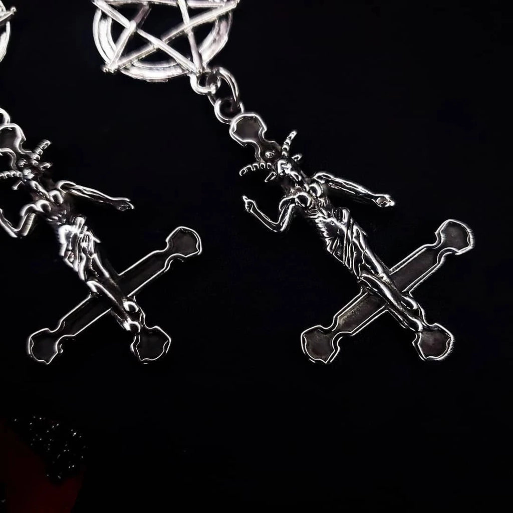 Goth  Punk Style Inverted Pentagram Baphomet Satan Earrings Religion Dark Art Fairy Goth Lovers Best Accessories
