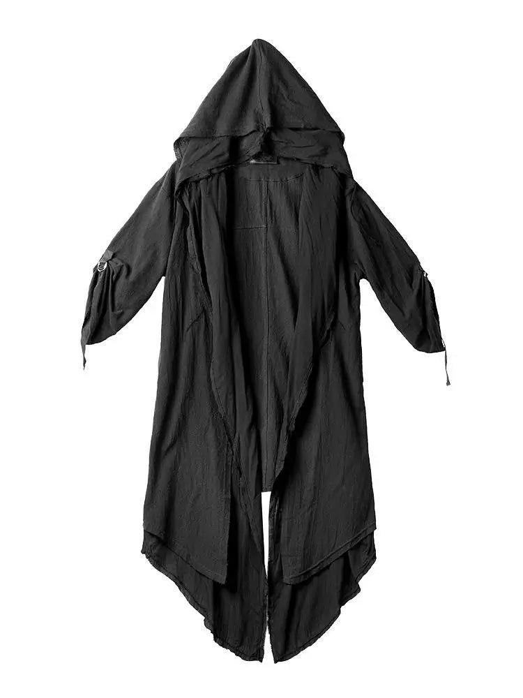 ARENS Techwear Goth Coat Men's Windbreaker Gothic Hip Hop Harajuku Dark Wear Long Cardigan Men Black Japanese Streetwear