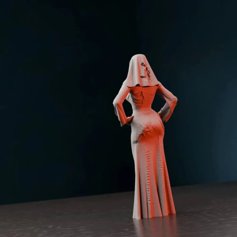 Gothic Ghost Statue - Pale Skin Elegant Figurine, Plastic Gothic Decor for Bookshelf, Desktop & Mantel