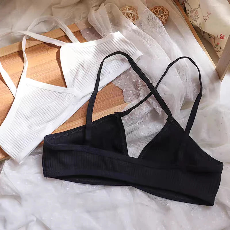 Women's Seamless Deep-V Bra Sexy Triangle Thin Bralette Back Tops Breathable Plunge Underwear Tube Vest Top Female Lingerie