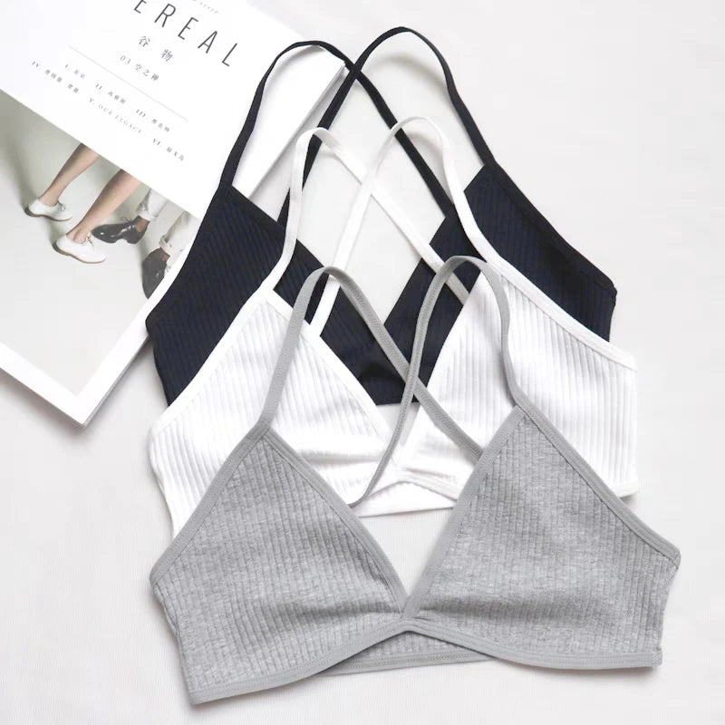 Women's Seamless Deep-V Bra Sexy Triangle Thin Bralette Back Tops Breathable Plunge Underwear Tube Vest Top Female Lingerie