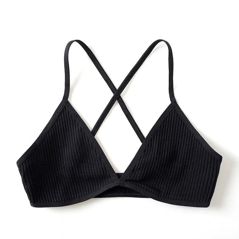 Women's Seamless Deep-V Bra Sexy Triangle Thin Bralette Back Tops Breathable Plunge Underwear Tube Vest Top Female Lingerie