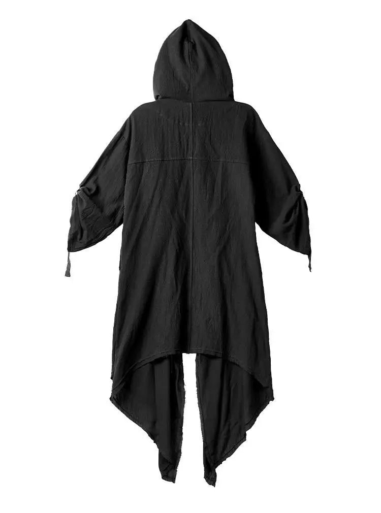 ARENS Techwear Goth Coat Men's Windbreaker Gothic Hip Hop Harajuku Dark Wear Long Cardigan Men Black Japanese Streetwear