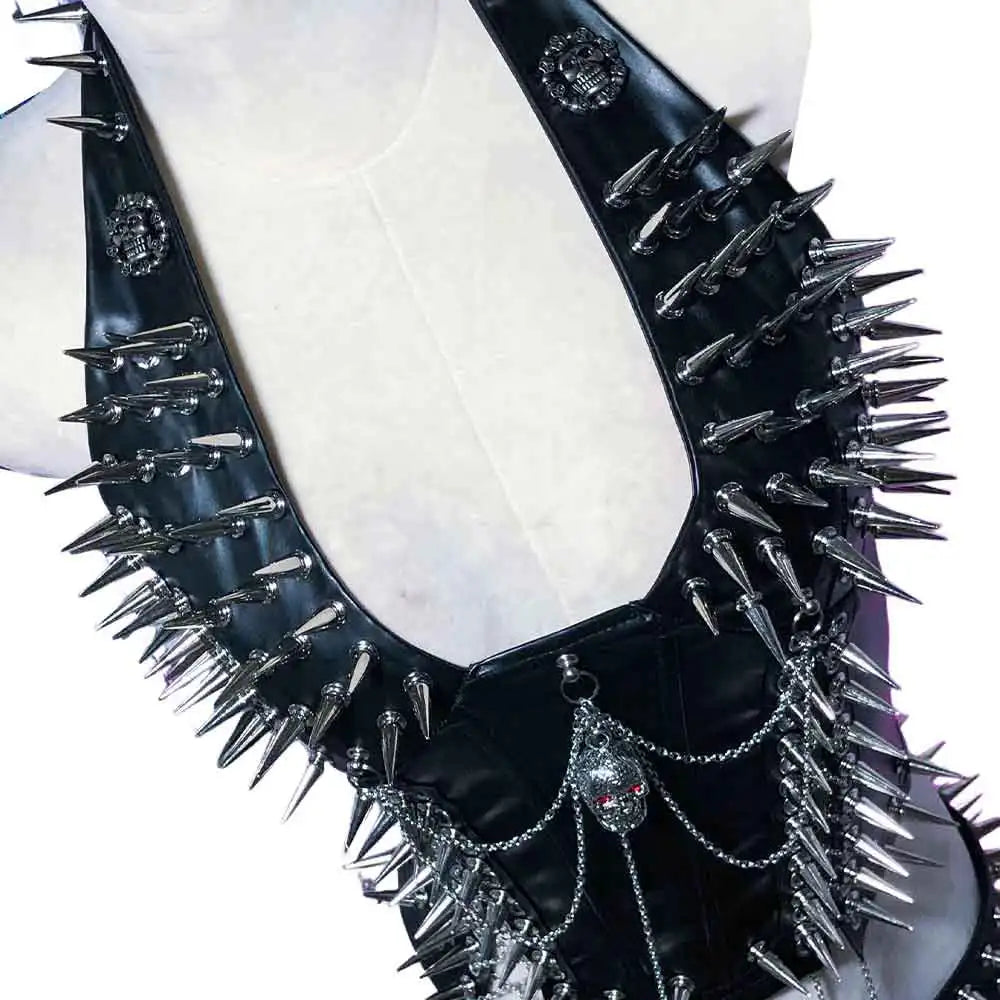 Goth Tops Gothic Tank Scene Women's with Spikes Boho 90s Spiked Emo Clothing Grunge Punk Rock Clothes Y2K T-shirt Festival Bra