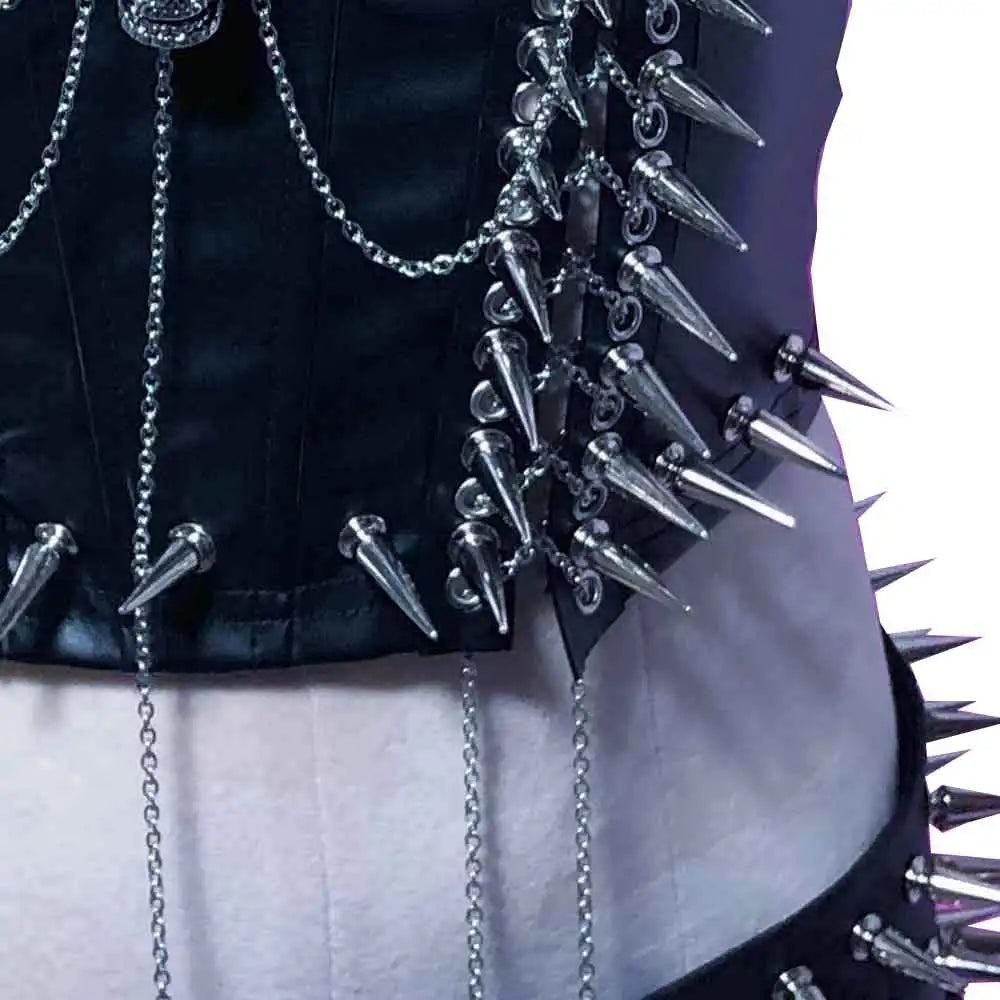 Goth Tops Gothic Tank Scene Women's with Spikes Boho 90s Spiked Emo Clothing Grunge Punk Rock Clothes Y2K T-shirt Festival Bra