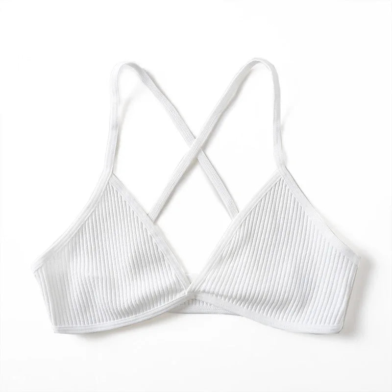 Women's Seamless Deep-V Bra Sexy Triangle Thin Bralette Back Tops Breathable Plunge Underwear Tube Vest Top Female Lingerie