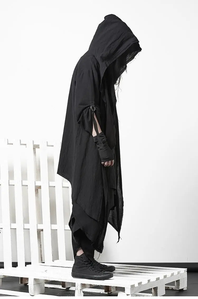 ARENS Techwear Goth Coat Men's Windbreaker Gothic Hip Hop Harajuku Dark Wear Long Cardigan Men Black Japanese Streetwear