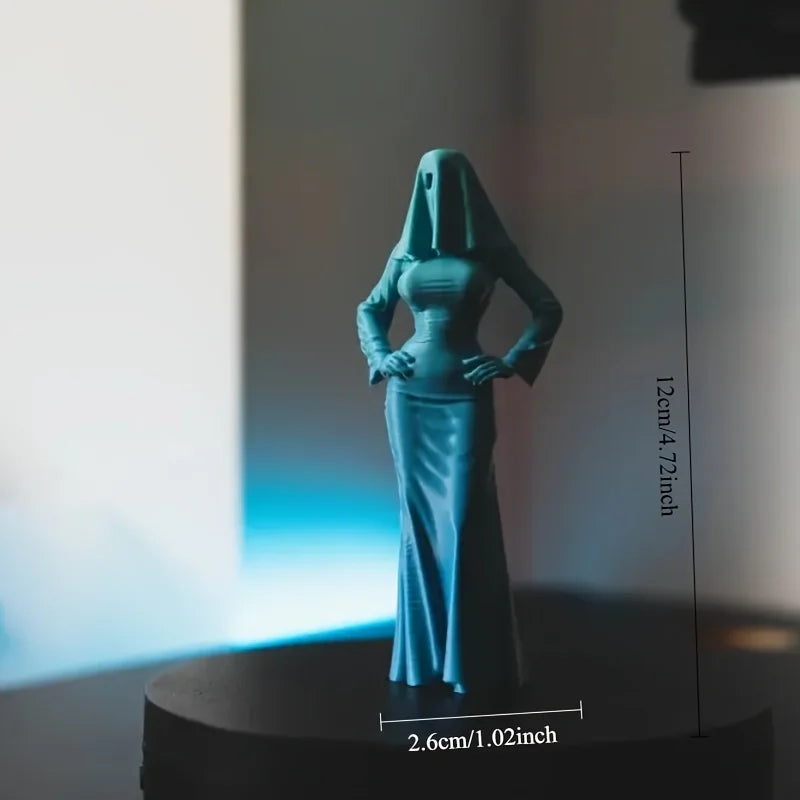 Gothic Ghost Statue - Pale Skin Elegant Figurine, Plastic Gothic Decor for Bookshelf, Desktop & Mantel